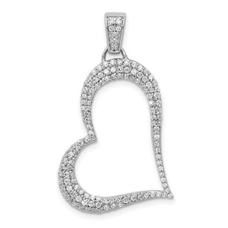 14k White Gold 1/2ctw Diamond Heart Pendant PM4889-050-WA