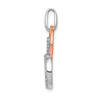 14k White and Rose Gold 1/4ctw Diamond Heart Charm