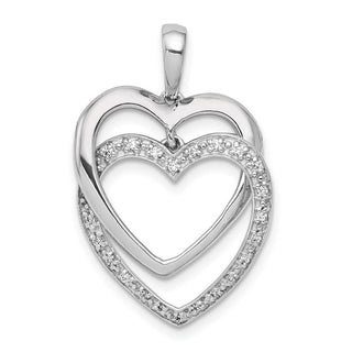 14k White Gold 1/10ctw Diamond Double Heart Pendant PM4923-010-WA