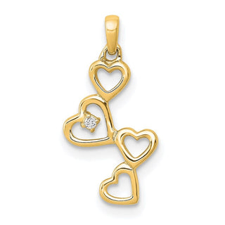 14k Yellow Gold Diamond Heart Pendant PM4930-001-YA