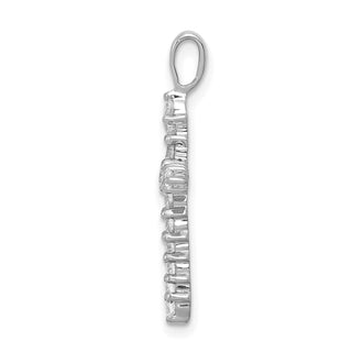 14k White Gold Lab Grown Diamond Si1/Si2 Ghi Cross Pendant Pm4949