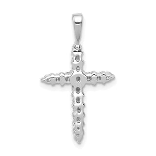 14k White Gold Lab Grown Diamond Si1/Si2 Ghi Cross Pendant Pm4949