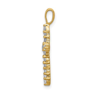 14k Yellow Gold Lab Grown Diamond Si1/Si2 Ghi Cross Pendant 4949