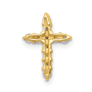 14k Yellow Gold Lab Grown Diamond Si1/Si2 Ghi Cross Pendant 4950