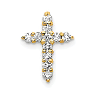 14k Yellow Gold Lab Grown Diamond Si1/Si2 Ghi Cross Pendant 4950