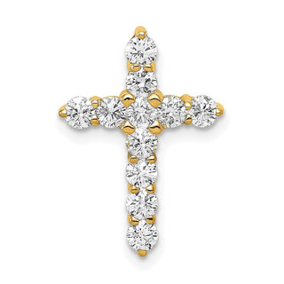14k Yellow Gold Lab Grown Diamond Si1/Si2 Ghi Cross Pendant 4951
