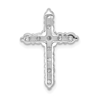 14k White Gold Lab Grown Diamond Si1/Si2 Ghi Cross Pendant Pm4952