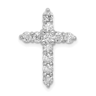 14k White Gold Lab Grown Diamond Si1/Si2 Ghi Cross Pendant Pm4952