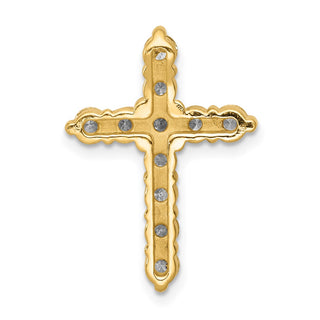 14k Yellow Gold Lab Grown Diamond Si1/Si2 Ghi Cross Pendant 4952
