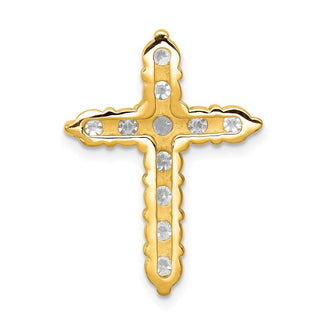 14k Yellow Gold Lab Grown Diamond Si1/Si2 Ghi Cross Pendant 4953
