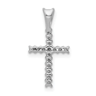 14k White Gold 1/6ctw Diamond Latin Cross Pendant PM4973-016-WA