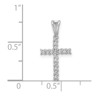 14k White Gold 1/6ctw Diamond Latin Cross Pendant PM4973-016-WA