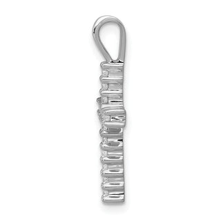 14k White Gold 1/4ctw Diamond Latin Cross Pendant