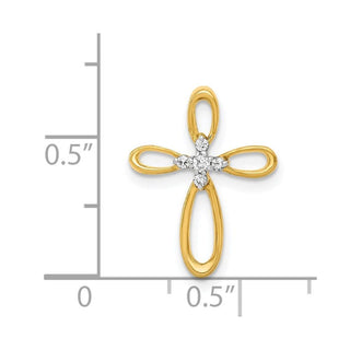 14k Yellow Gold Diamond Cross Slide Pendant PM4997-005-YA