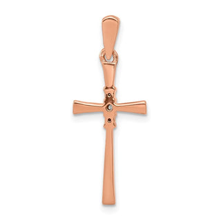 14k Rose Gold .03ctw Diamond Cross Pendant