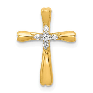14k Yellow Gold Diamond Cross Slide Pendant PM5013-005-YA