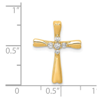 14k Yellow Gold Diamond Cross Slide Pendant PM5013-016-YA
