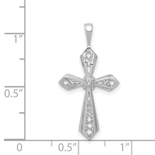14k White Gold AA Diamond Passion Cross Pendant PM5021-001-WA