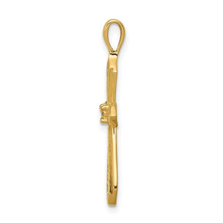 14k Yellow Gold AA Diamond Passion Cross Pendant PM5021-001-YA