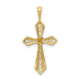 14k Yellow Gold AA Diamond Passion Cross Pendant PM5021-001-YA