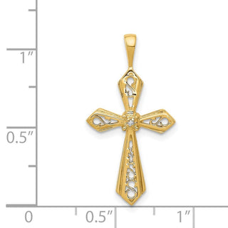 14k Yellow Gold AA Diamond Passion Cross Pendant PM5021-001-YA