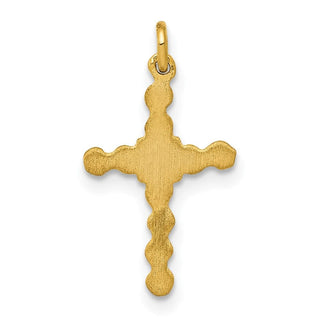 14K Yellow Gold Small .01ctw Diamond Cross Charm