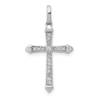 14k White Gold 1/10ctw Diamond Cross Pendant PM5034-010-WA