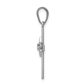 14k White Gold .01ct Diamond Cross Pendant