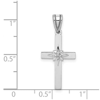 14k White Gold .01ct Diamond Cross Pendant