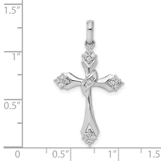 14k White Gold 1/5ctw Diamond Cross Pendant PM5041-020-WA