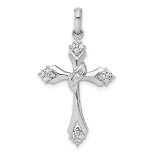 14k White Gold 1/5ctw Diamond Cross Pendant PM5041-020-WA