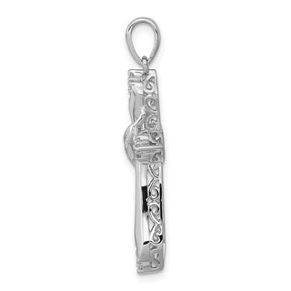 14k White Gold 1/6ctw Diamond Cross Pendant PM5042-016-WA
