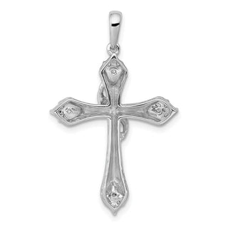 14k White Gold 1/6ctw Diamond Cross Pendant PM5042-016-WA