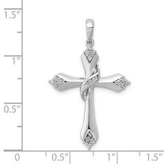 14k White Gold 1/6ctw Diamond Cross Pendant PM5042-016-WA