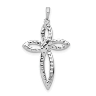14k White Gold 1/2ctw Diamond Cross Pendant PM5048-050-WA