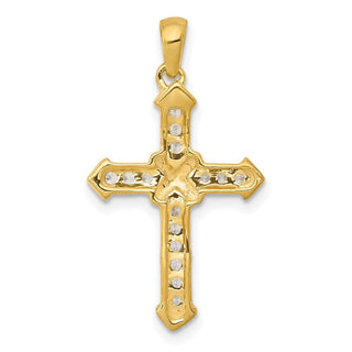 14k Yellow Gold Passion Diamond Cross Pendant