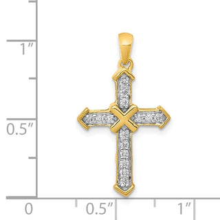 14k Yellow Gold Passion Diamond Cross Pendant