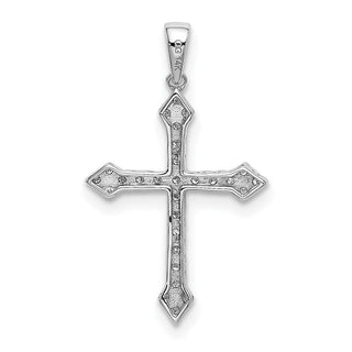 14k White Gold 1/10ctw Diamond Cross Pendant PM5072-010-WA