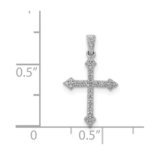 14k White Gold 1/10ctw Diamond Cross Pendant PM5072-010-WA
