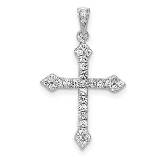 14k White Gold 1/4ctw Diamond Cross Pendant PM5072-025-WA
