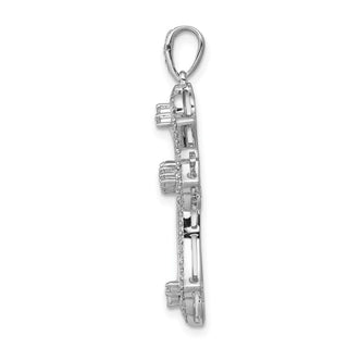 14k White Gold 1/2ctw Diamond Fancy Cross Pendant