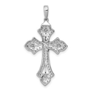 14k White Gold 1/2ctw Diamond Fancy Cross Pendant