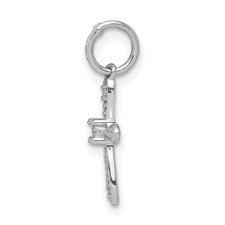 14k White Gold .03ctw Diamond Cross Charm