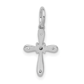 14k White Gold .03ctw Diamond Cross Charm