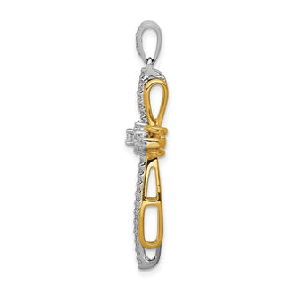 14k Two-tone Gold 1/3ctw Diamond Passion Cross Pendant