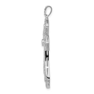 14k White Gold 5/8ctw Diamond Passion Cross Pendant