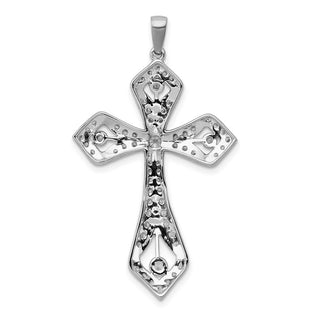 14k White Gold 5/8ctw Diamond Passion Cross Pendant