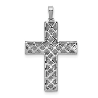 14k White Gold 1/2ctw Diamond Latin Cross Pendant