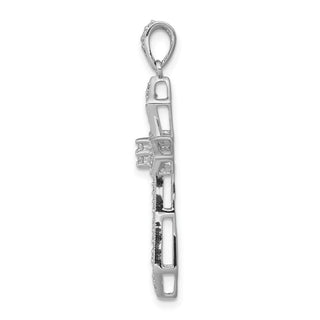 14k White Gold 1/3ctw Diamond Passion Cross Pendant