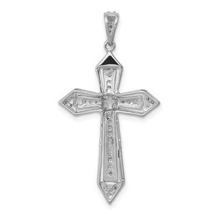14k White Gold 1/3ctw Diamond Passion Cross Pendant